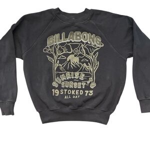 Billabong Black Graphic Crewneck Sweatshirt